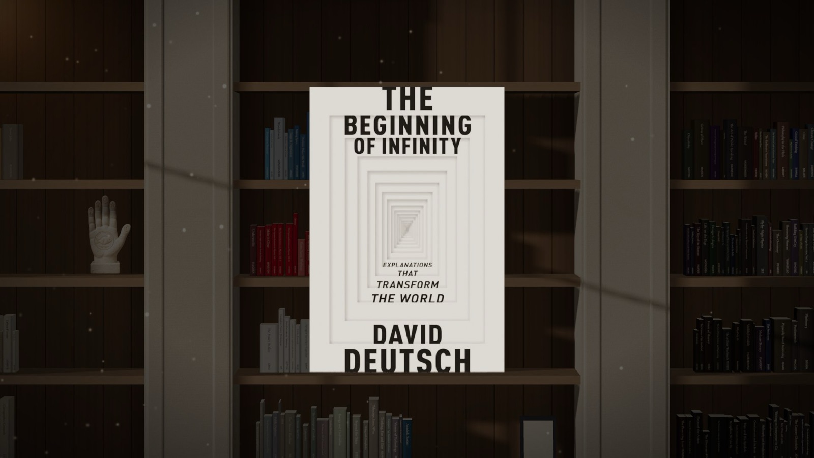 A book pulled out from the shelf, showing its cover
